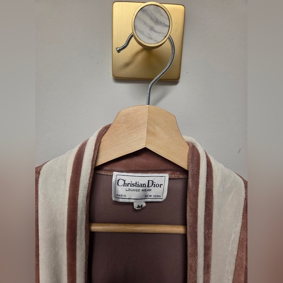 Christian Dior, vintage Mauve Brown and Cream Robe - Picture 4 of 12